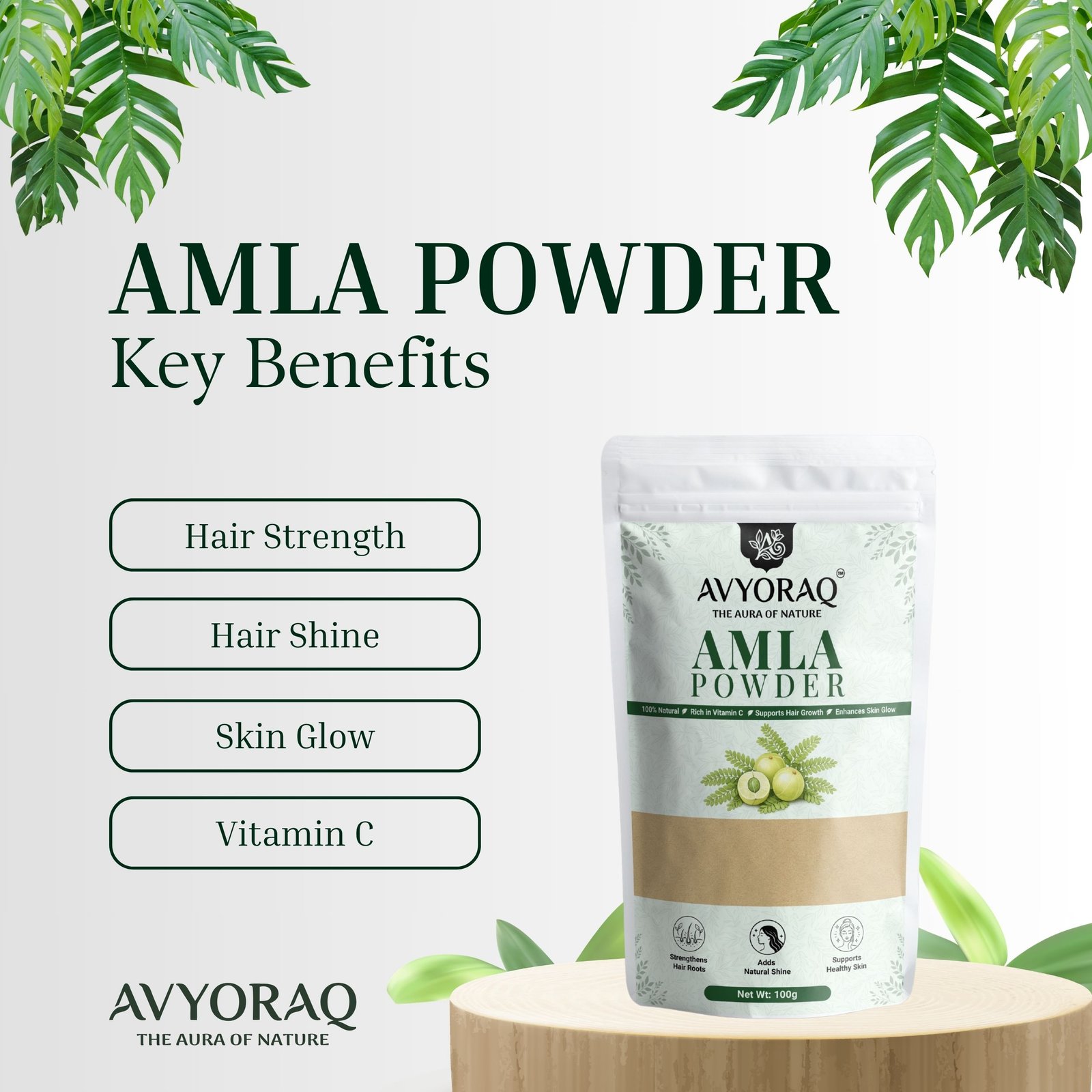 Avyoraq Amla Powder for Healthy Hair & Scalp Care – 100g - Image 2