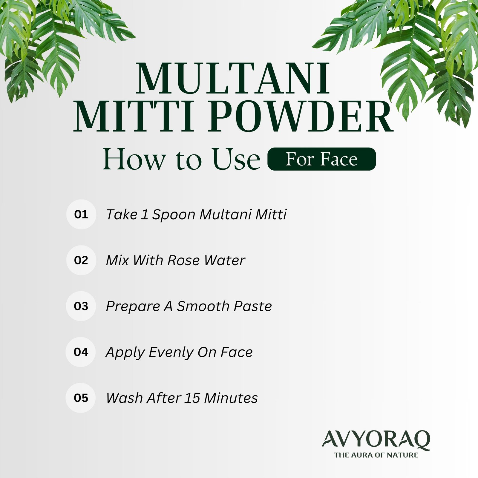 Avyoraq Multani Mitti Powder for Oil Control & Face Care – 100g - Image 4