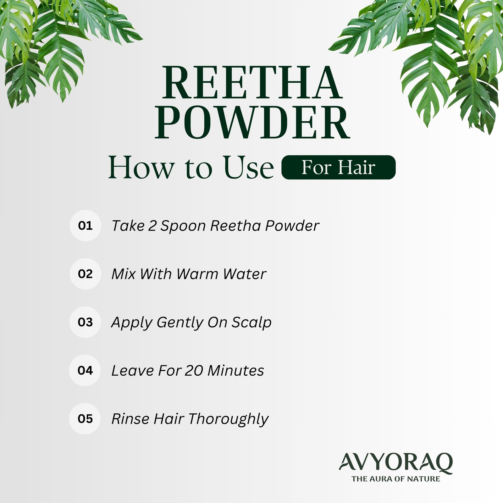 Avyoraq Reetha Powder for Natural Hair Cleansing – 100g - Image 4