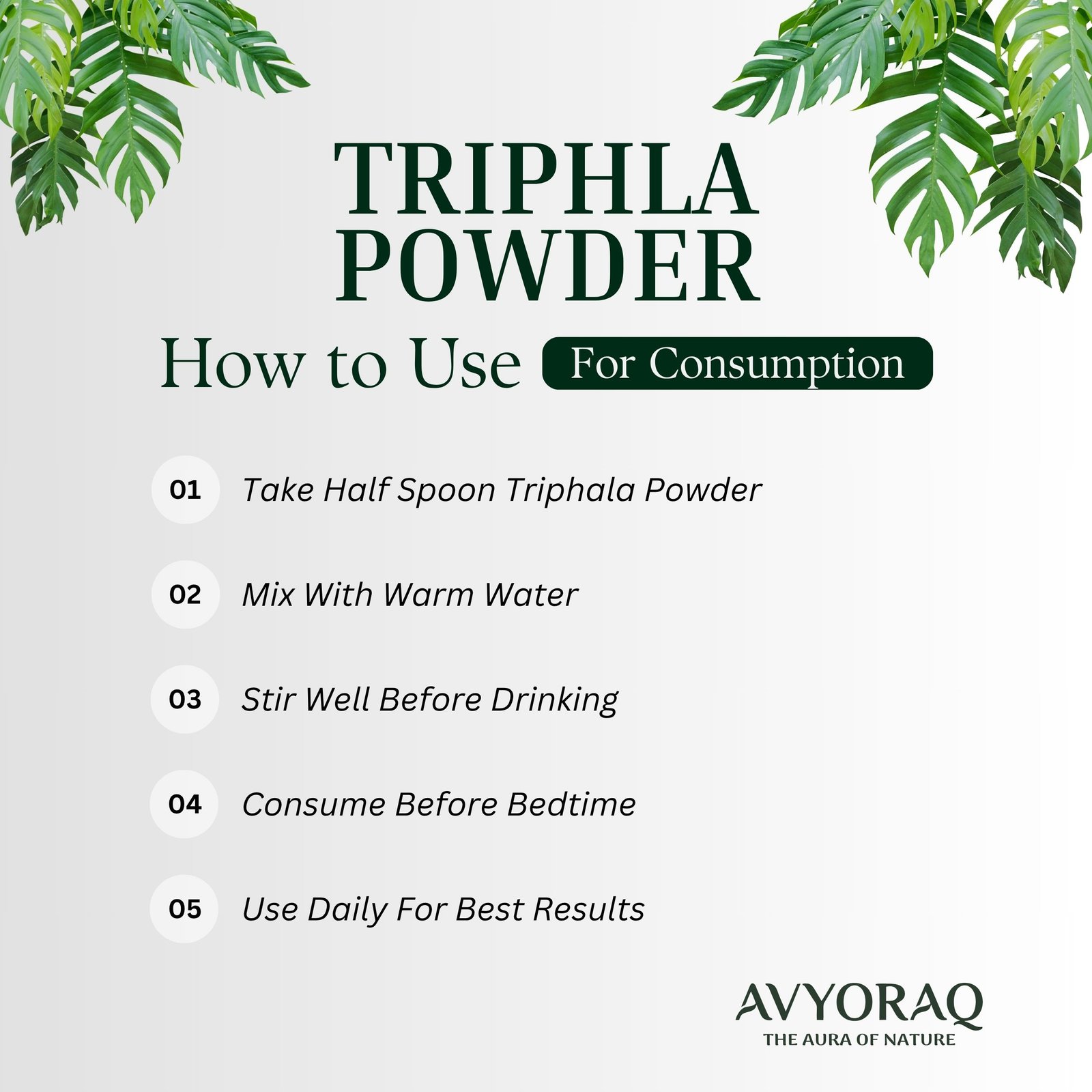 Avyoraq Triphala Powder for Daily Wellness & Self-Care – 100g - Image 5