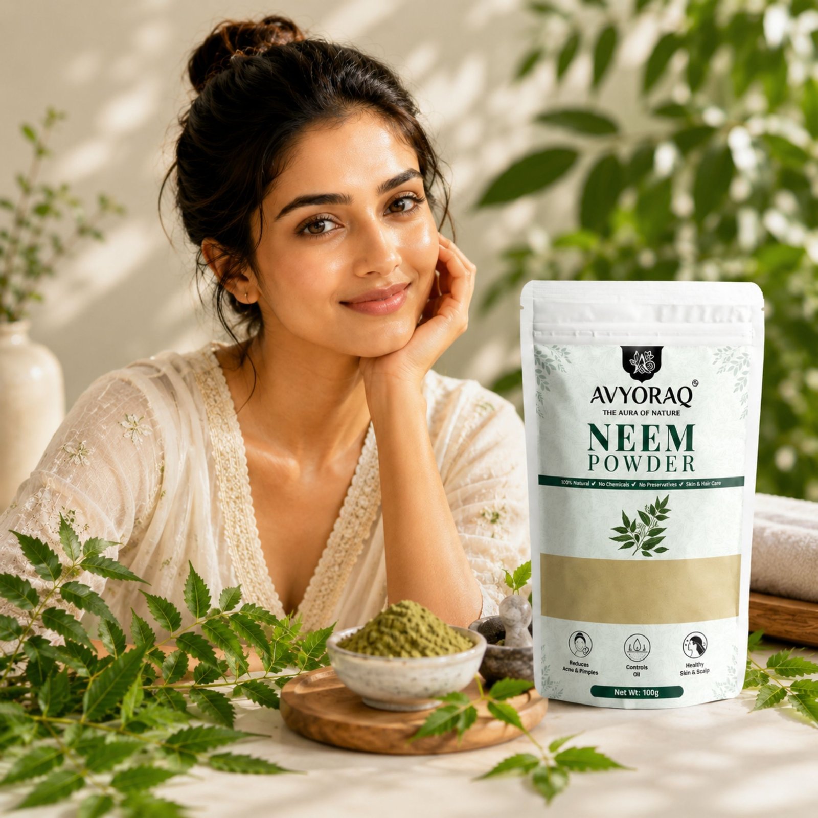 Avyoraq Neem Powder for Clear Skin & Hair Care – 100g - Image 6