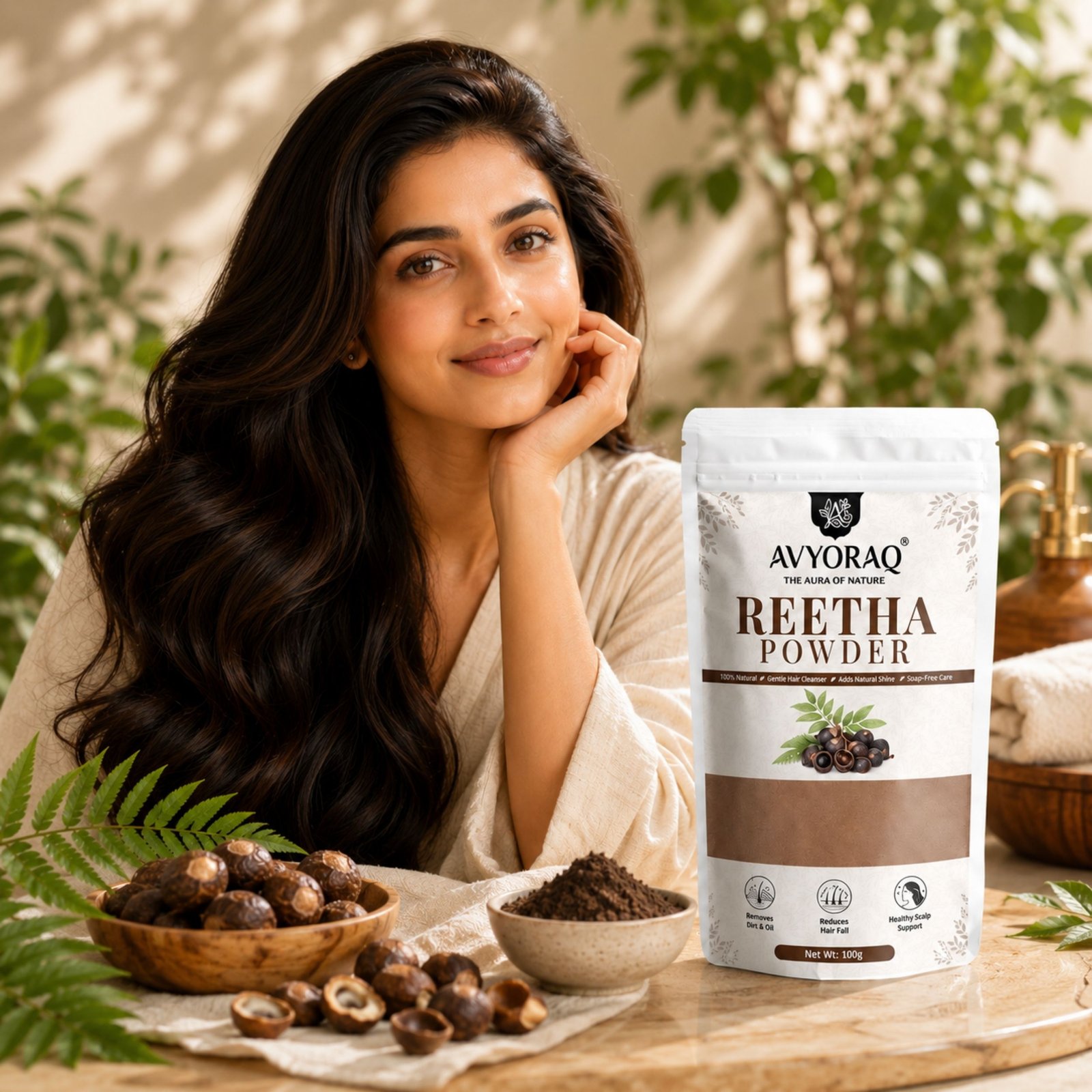 Avyoraq Reetha Powder for Natural Hair Cleansing – 100g - Image 5