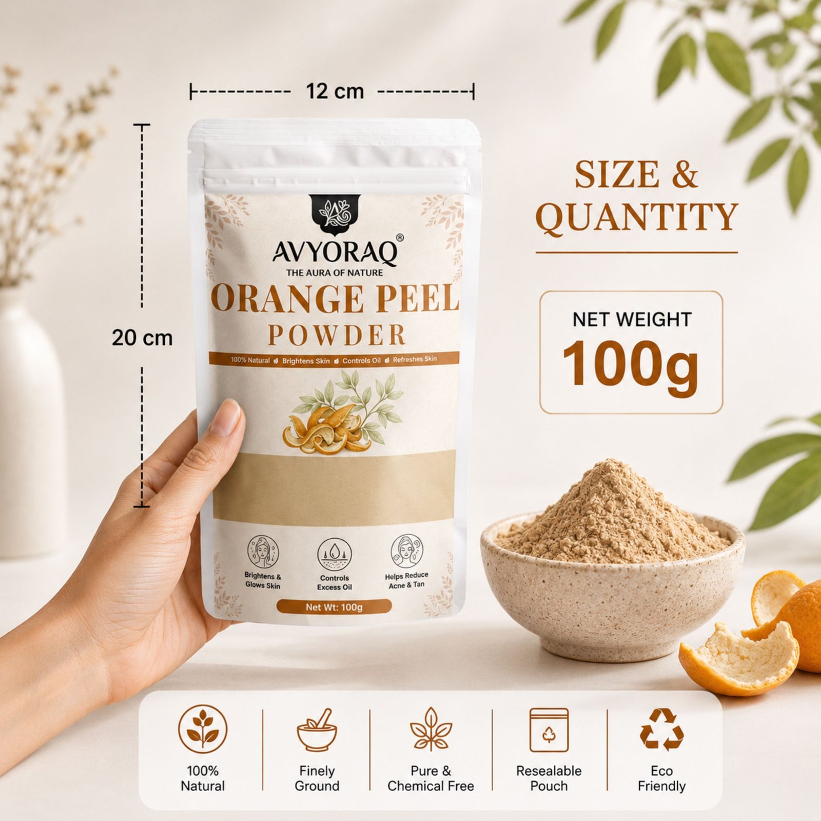 Avyoraq Orange Peel Powder for Glowing Skin Care – 100g - Image 7