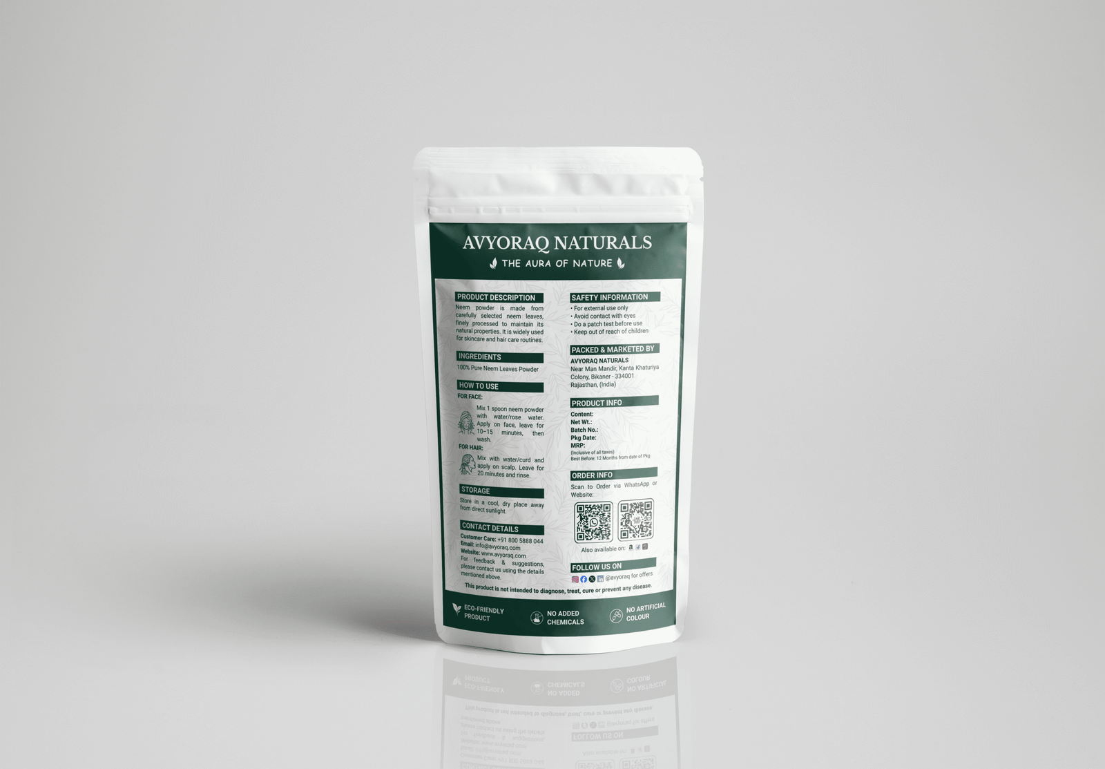 Avyoraq Neem Powder for Clear Skin & Hair Care – 100g - Image 9