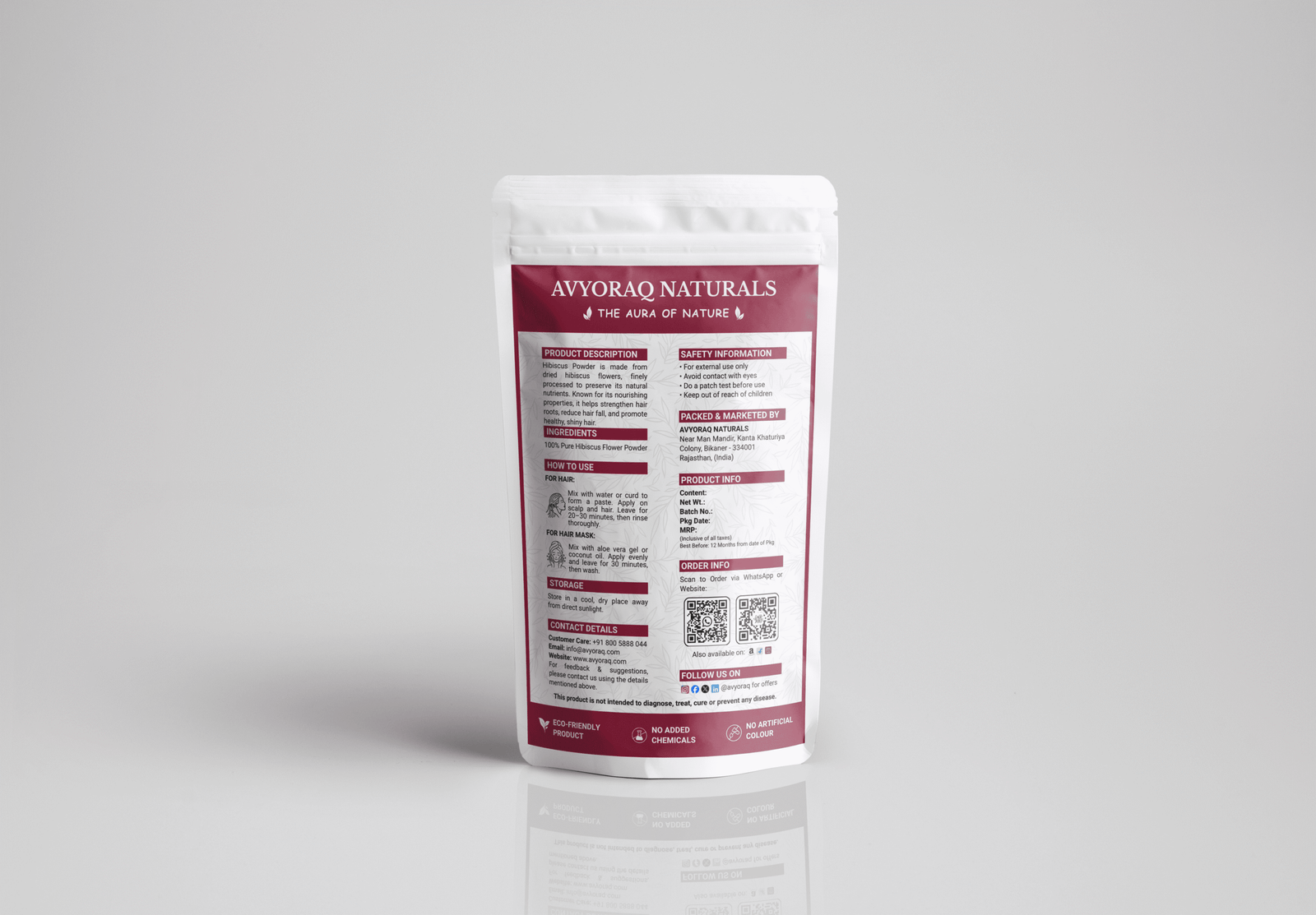Avyoraq Hibiscus Powder for Hair Nourishment & Shine – 100g - Image 9